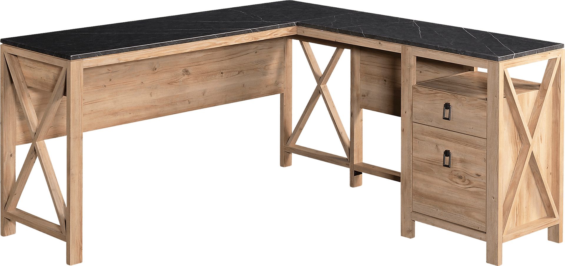 Rootstone Brown L-Desk - Image 1