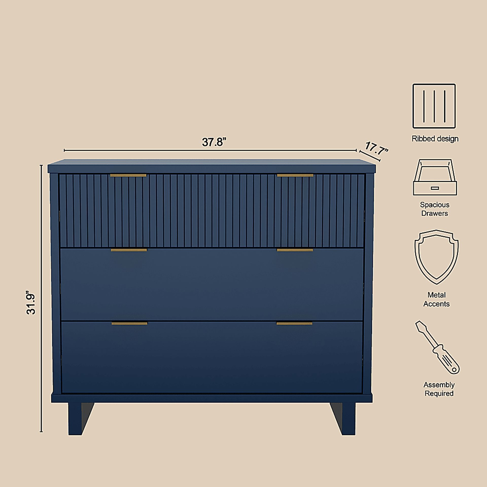 Rorda Blue Dresser - Image 7