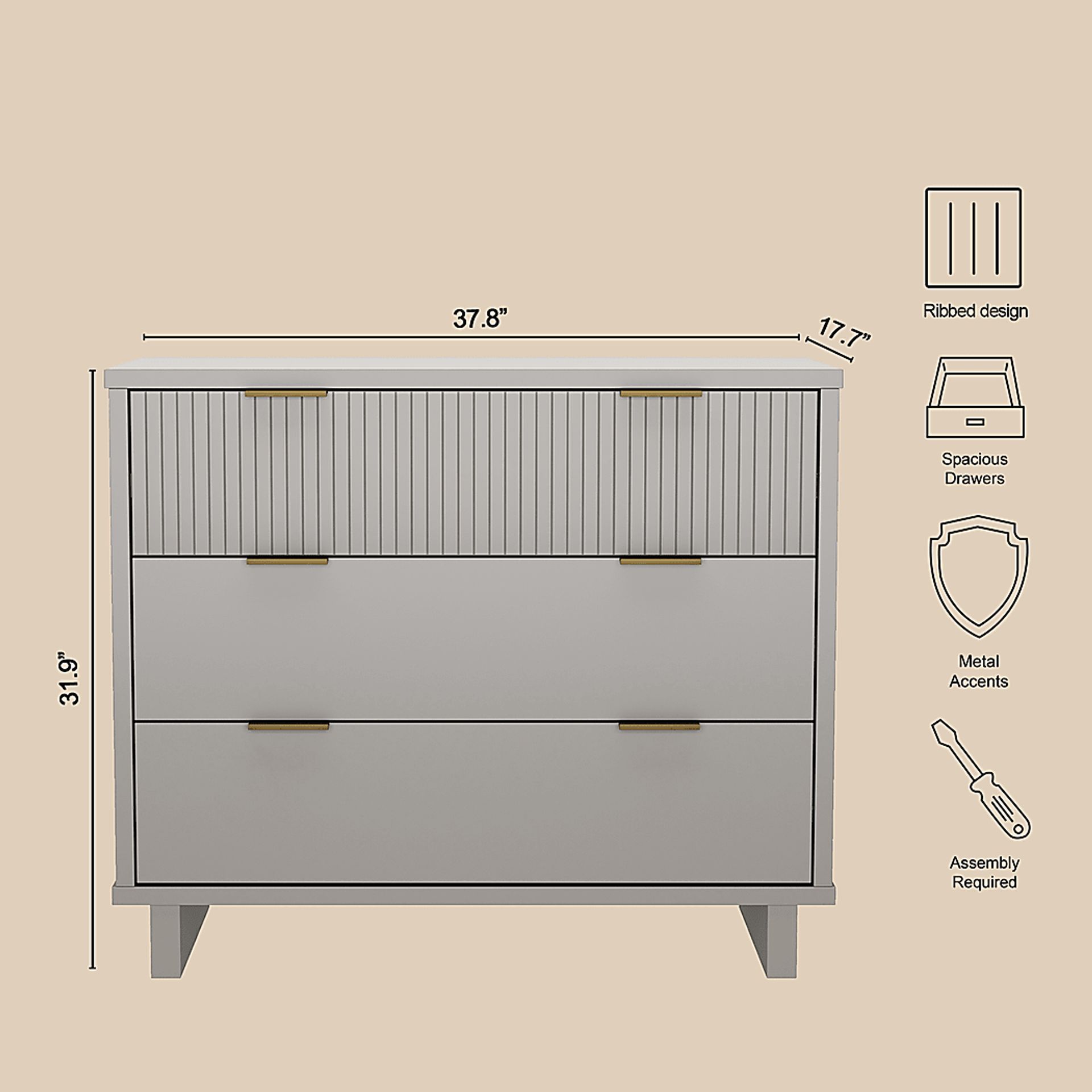 Rorda Gray Dresser - Image 3
