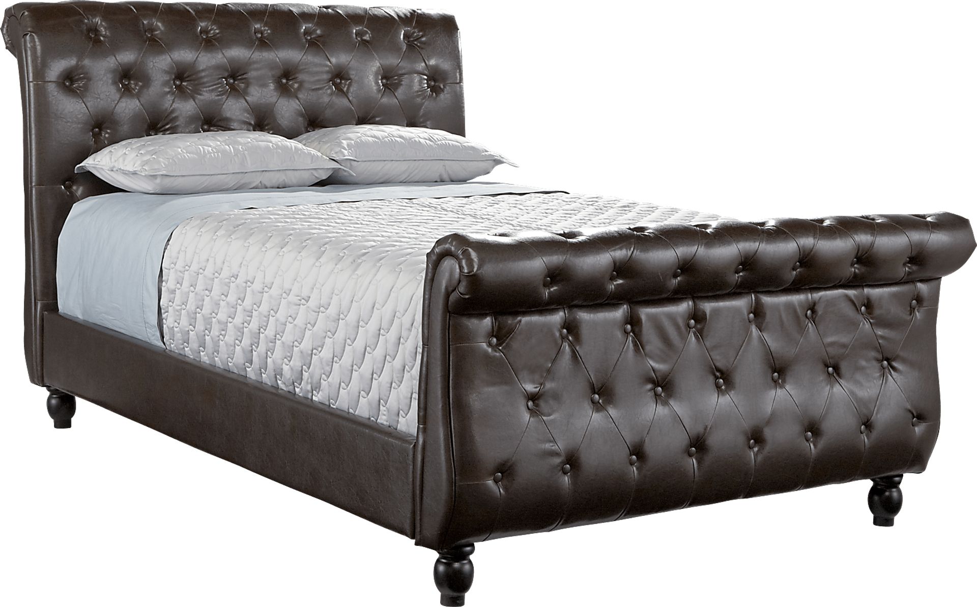 Rosabella Brown Sleigh 3 Pc King Bed - Image 1