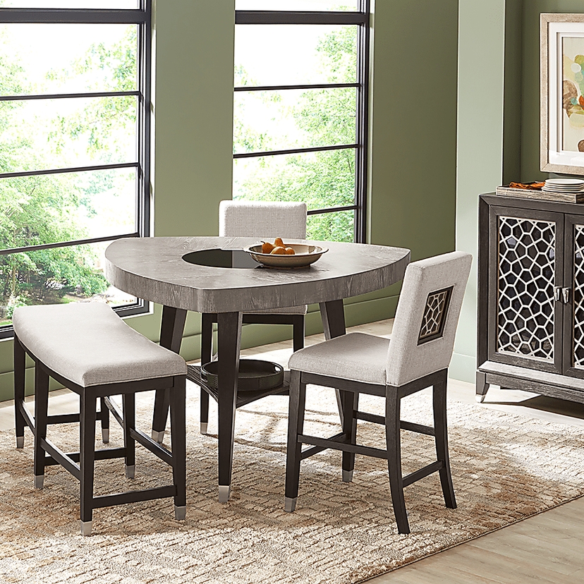 Rosalie 4 Pc Gray Dining Room Set With Counter Height Dining Table ...