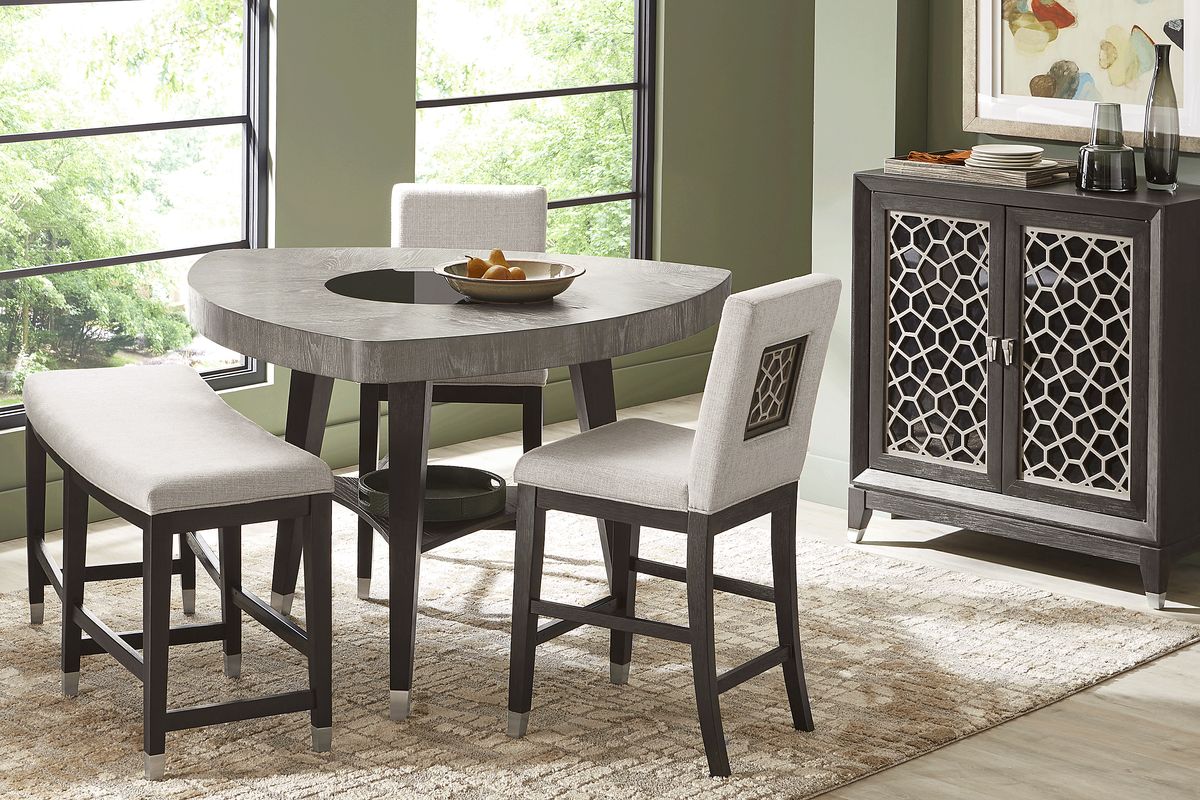 Rosalie 4 Pc Gray Dining Room Set With Counter Height Dining Table ...