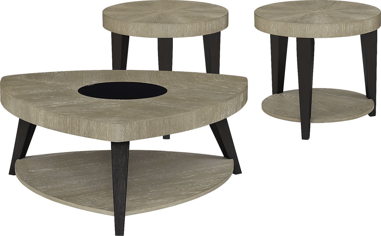 Rosalie Gray 3 Pc Table Set