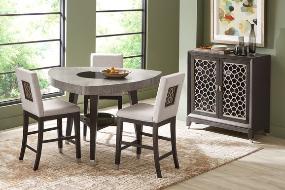 Rosalie Gray 4 Pc Counter Height Dining Room with Gray Stools