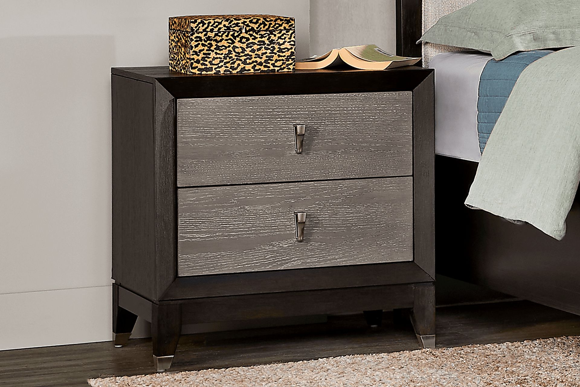 Rosalie Gray and Black 7 Pc Queen Storage Bedroom - Image 14