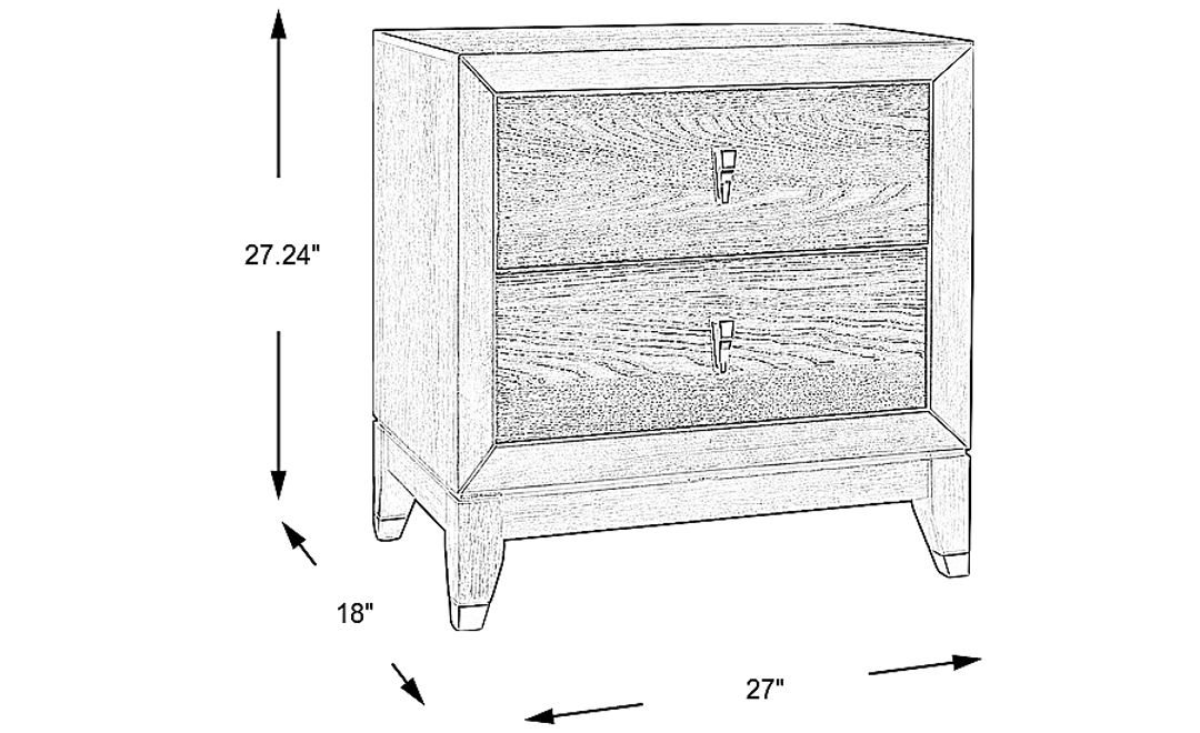 Rosalie Gray and Black 2 Drawer Nightstand