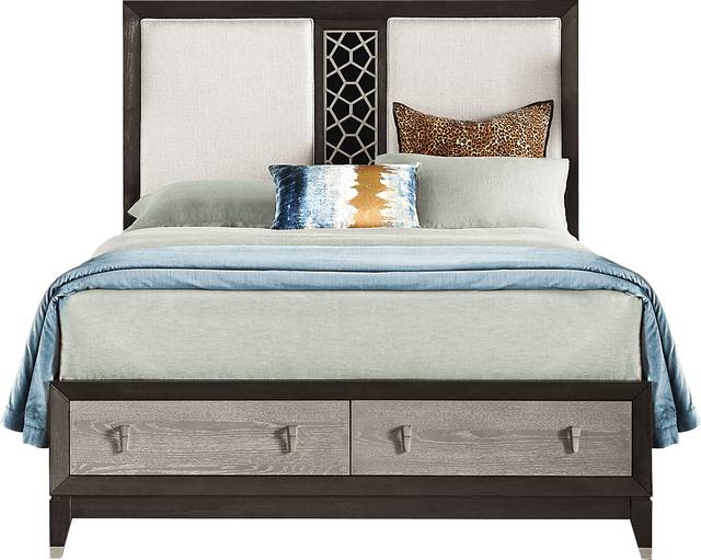 Rosalie Gray and Black 5 Pc King Storage Bedroom - Thumbnail - Image 3