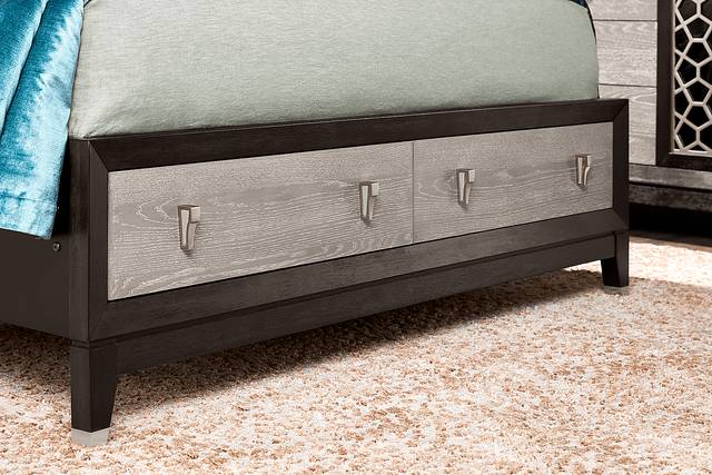Rosalie Gray and Black 5 Pc King Storage Bedroom - Thumbnail - Image 5