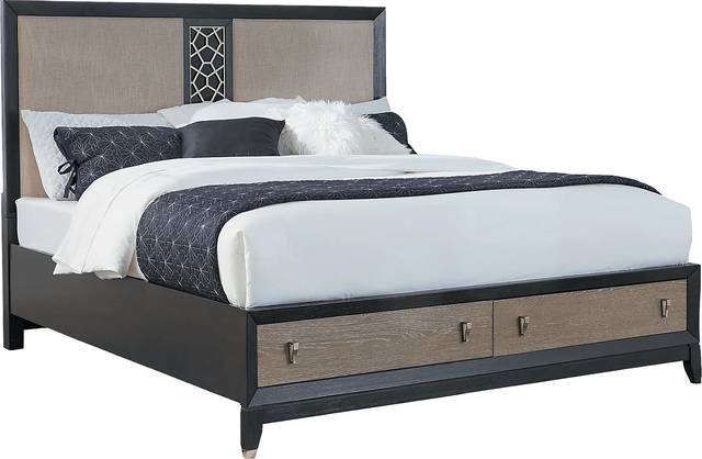 Rosalie Gray and Black 5 Pc King Storage Bedroom - Thumbnail - Image 2