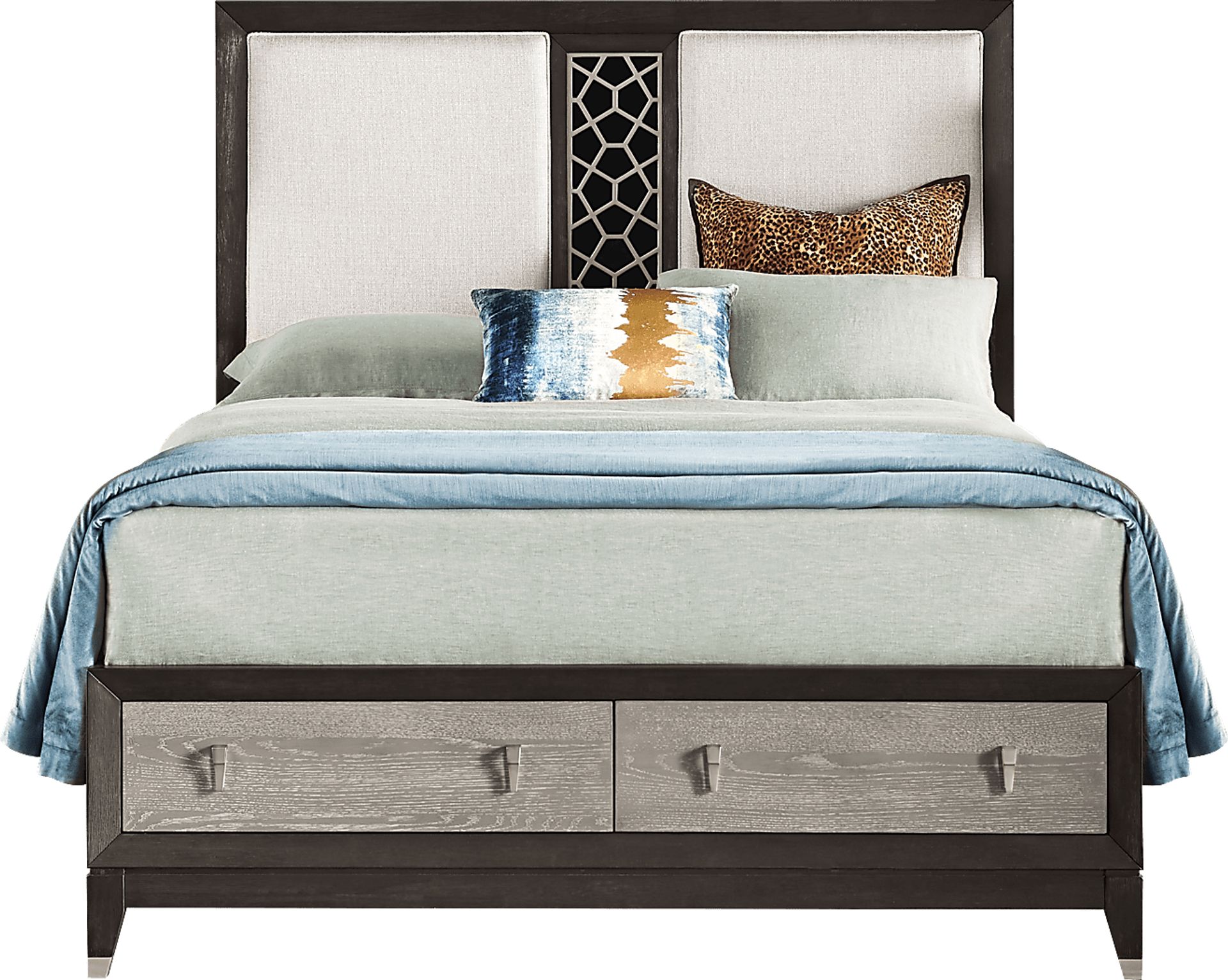 Rosalie Gray and Black 7 Pc Queen Storage Bedroom - Image 3