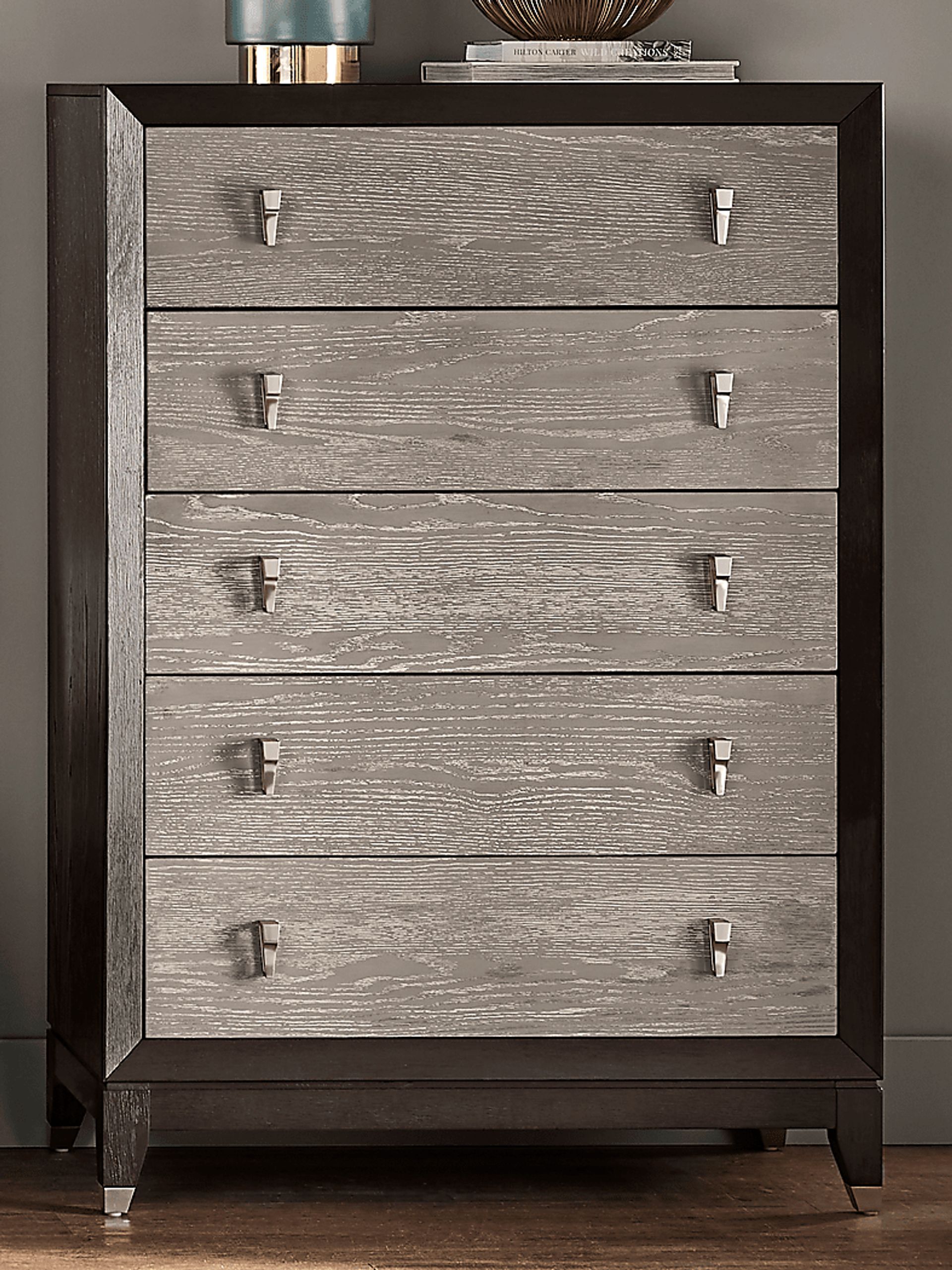 Rosalie Gray and Black 5 Pc Queen Storage Bedroom - Image 9