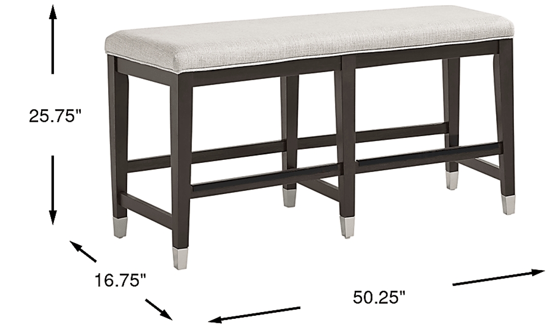 Rosalie Gray Upholstered Counter Height Bench