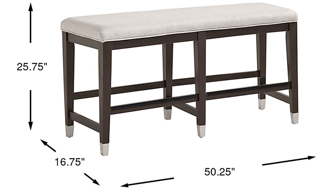 Rosalie Gray Upholstered Counter Height Bench