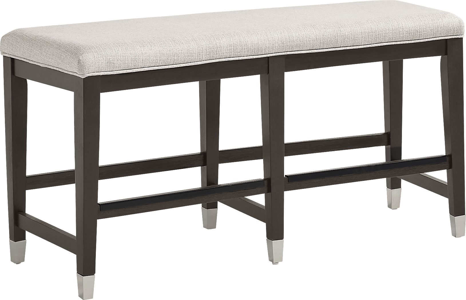 Rosalie Espresso Dark Wood Gray Bench | Rooms to Go