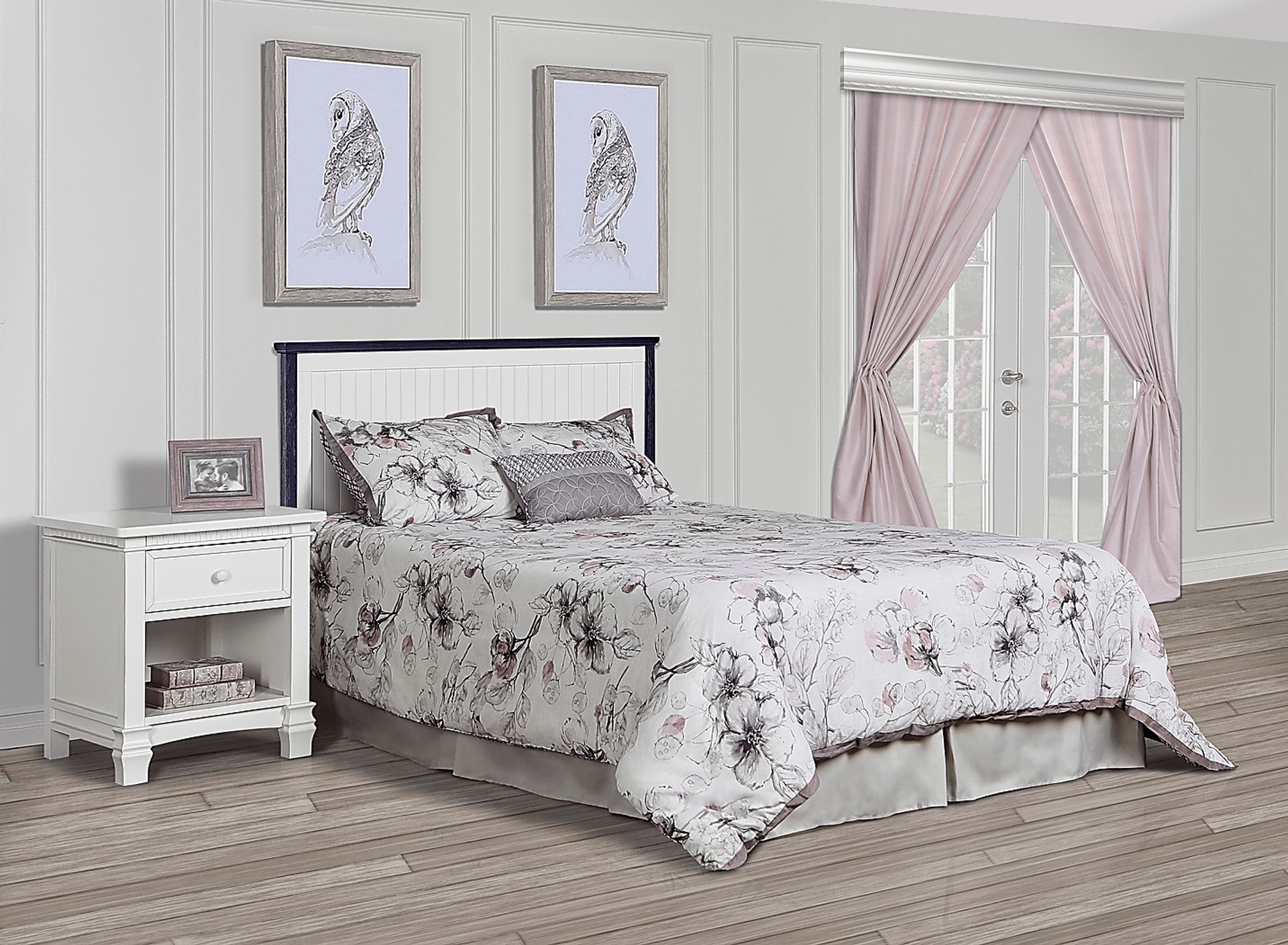 Rosamund White-Navy Convertible Crib - Image 2