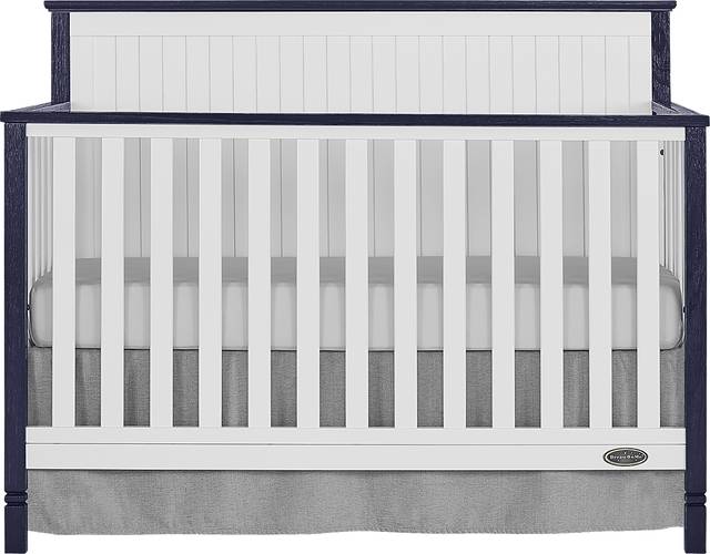 Rosamund White-Navy Convertible Crib - Thumbnail - Image 3