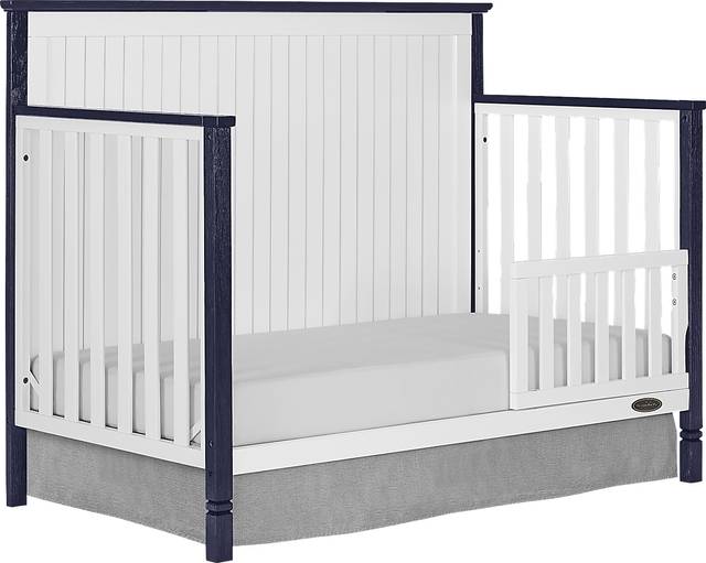 Rosamund White-Navy Convertible Crib - Thumbnail - Image 4