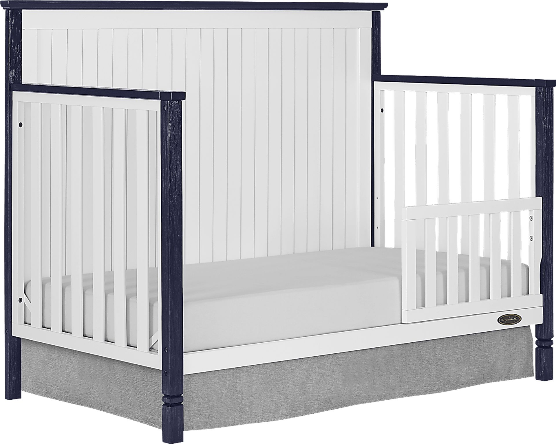 Rosamund White-Navy Convertible Crib - Image 4