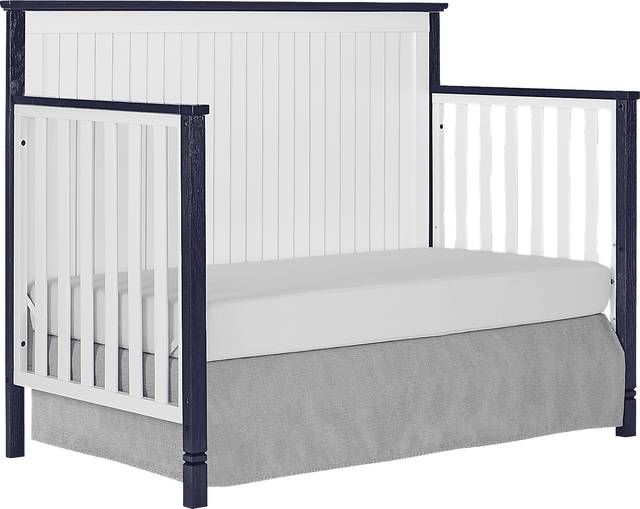 Rosamund White-Navy Convertible Crib - Thumbnail - Image 5