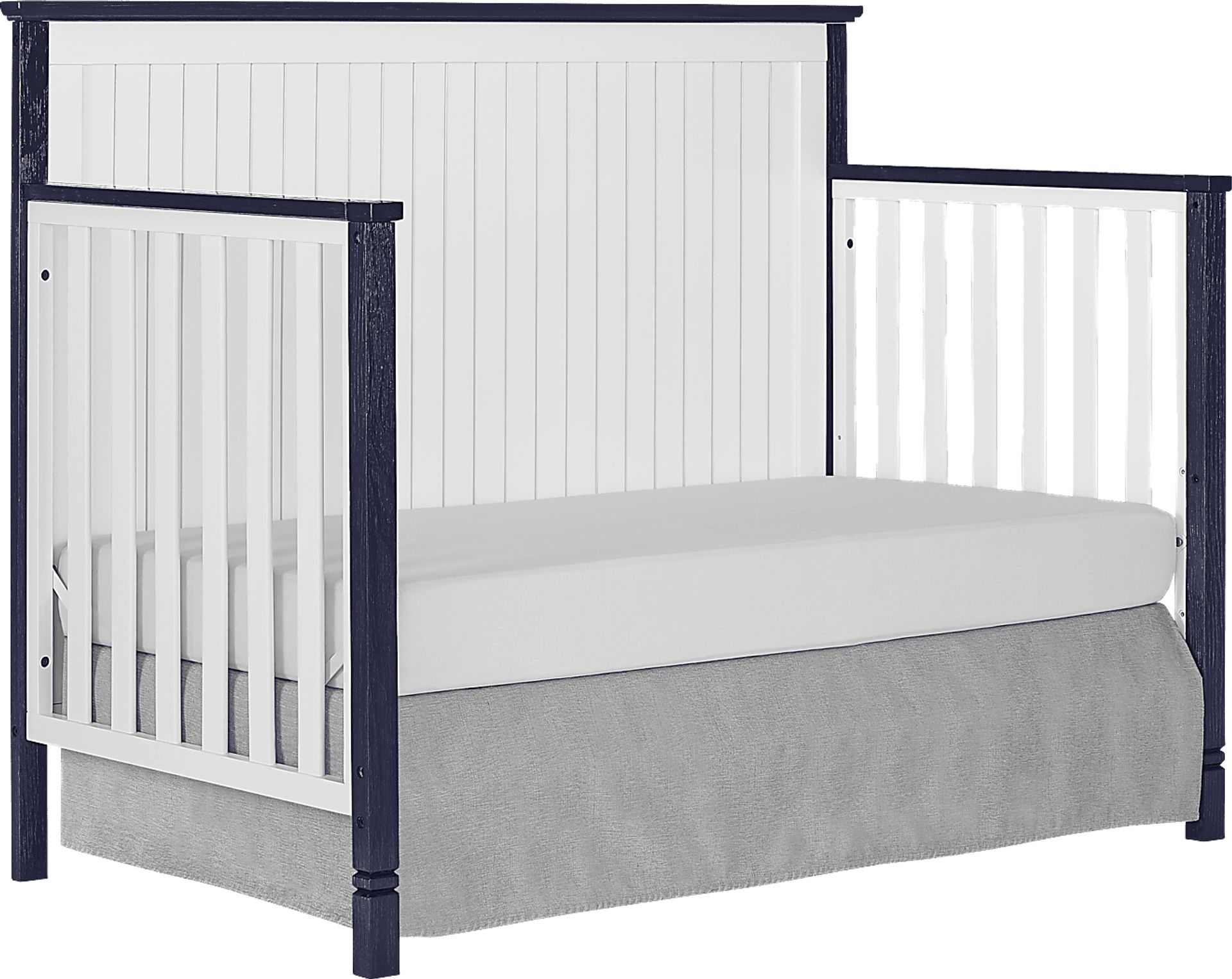 Rosamund White-Navy Convertible Crib - Image 5