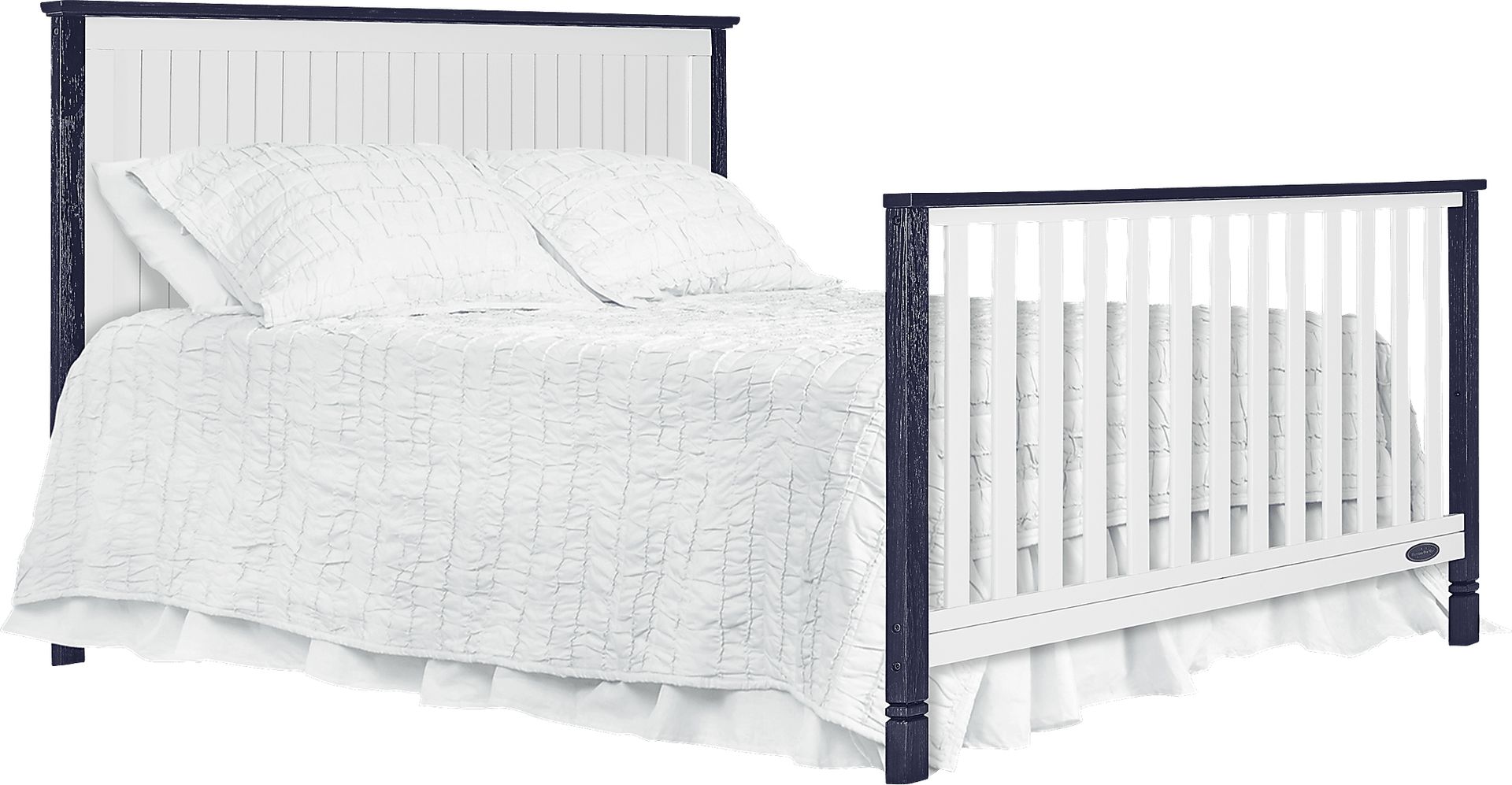 Rosamund White-Navy Convertible Crib - Image 6