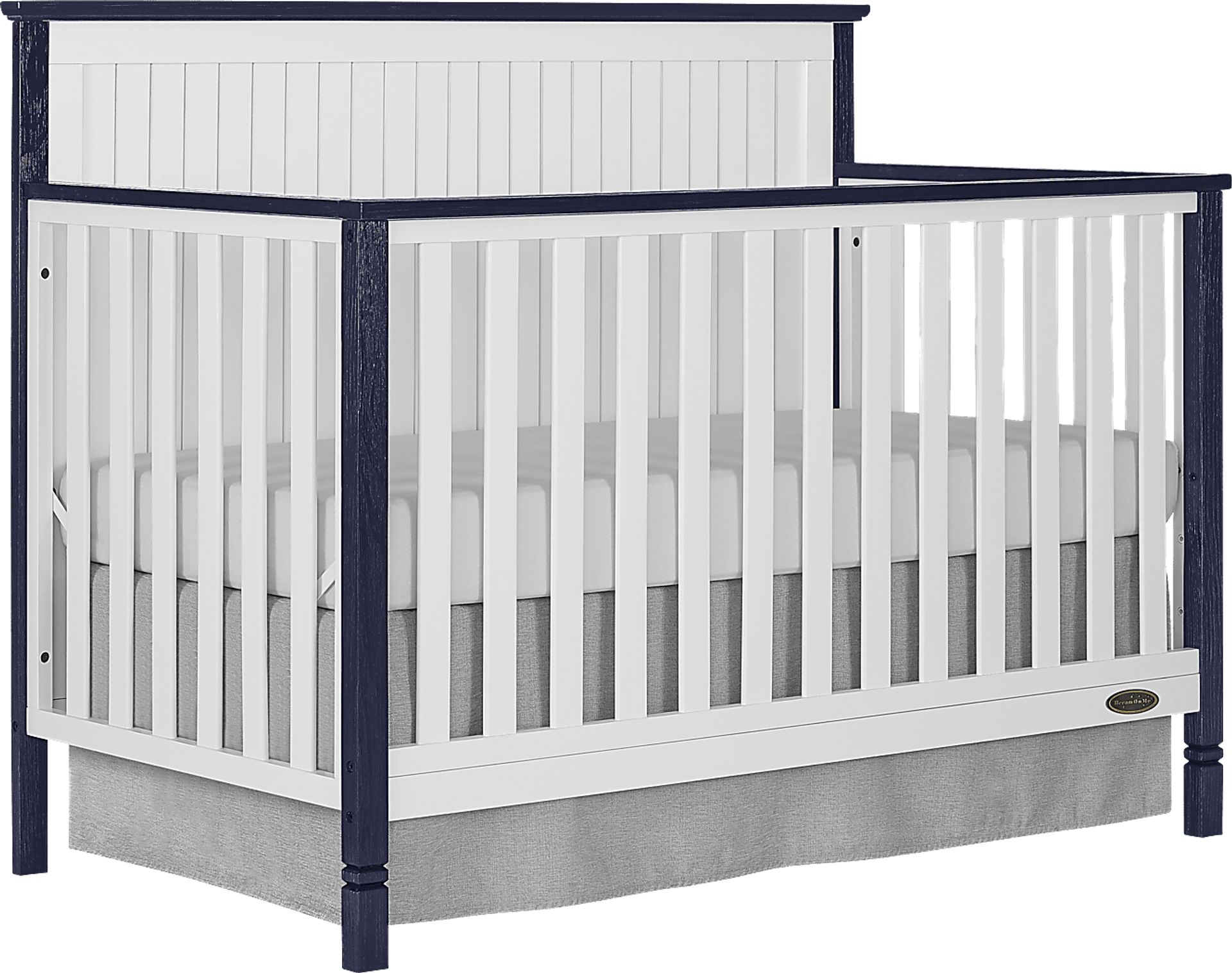 Rosamund White-Navy Convertible Crib - Image 1