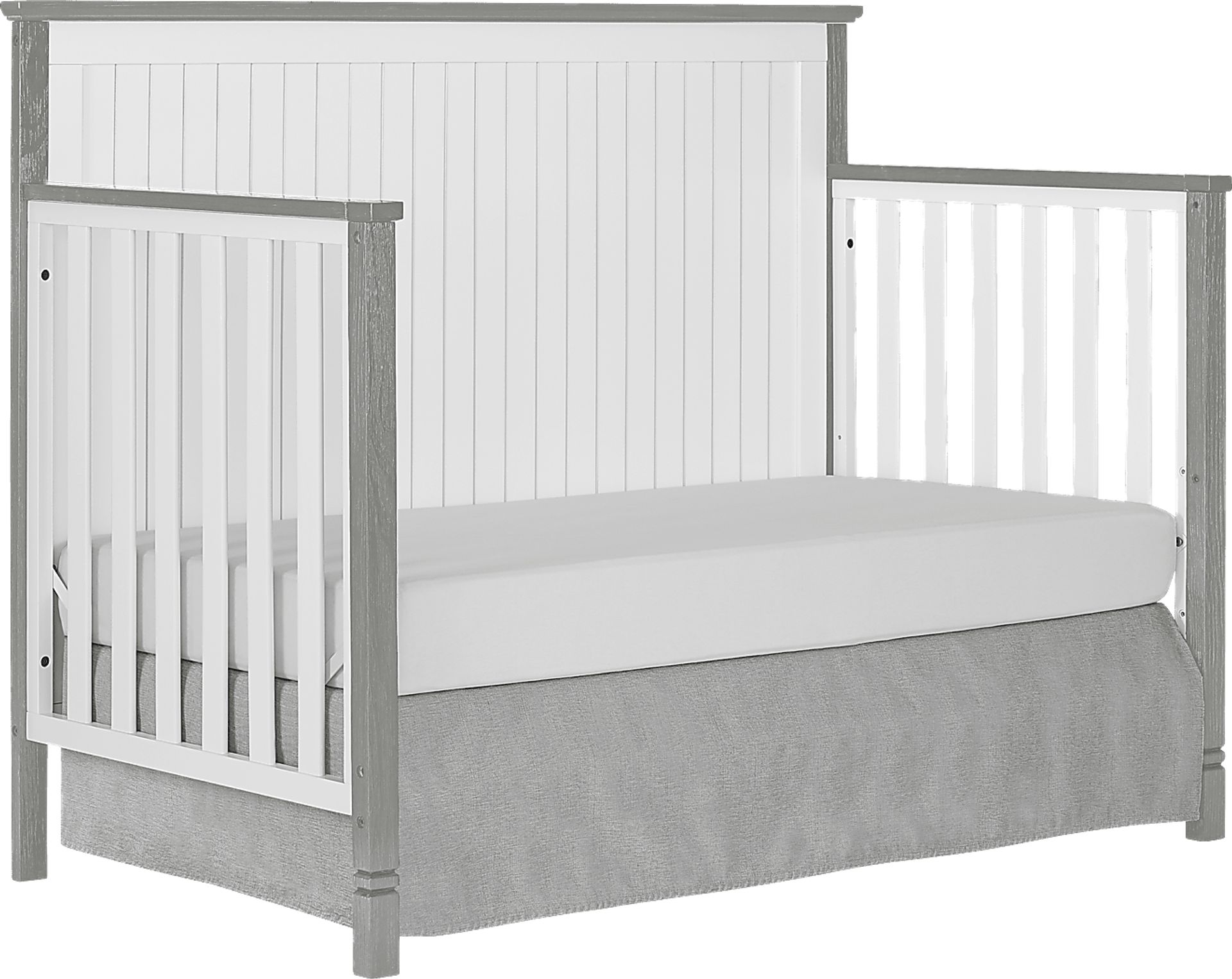 Rosamund White-Silver Convertible Crib - Image 5