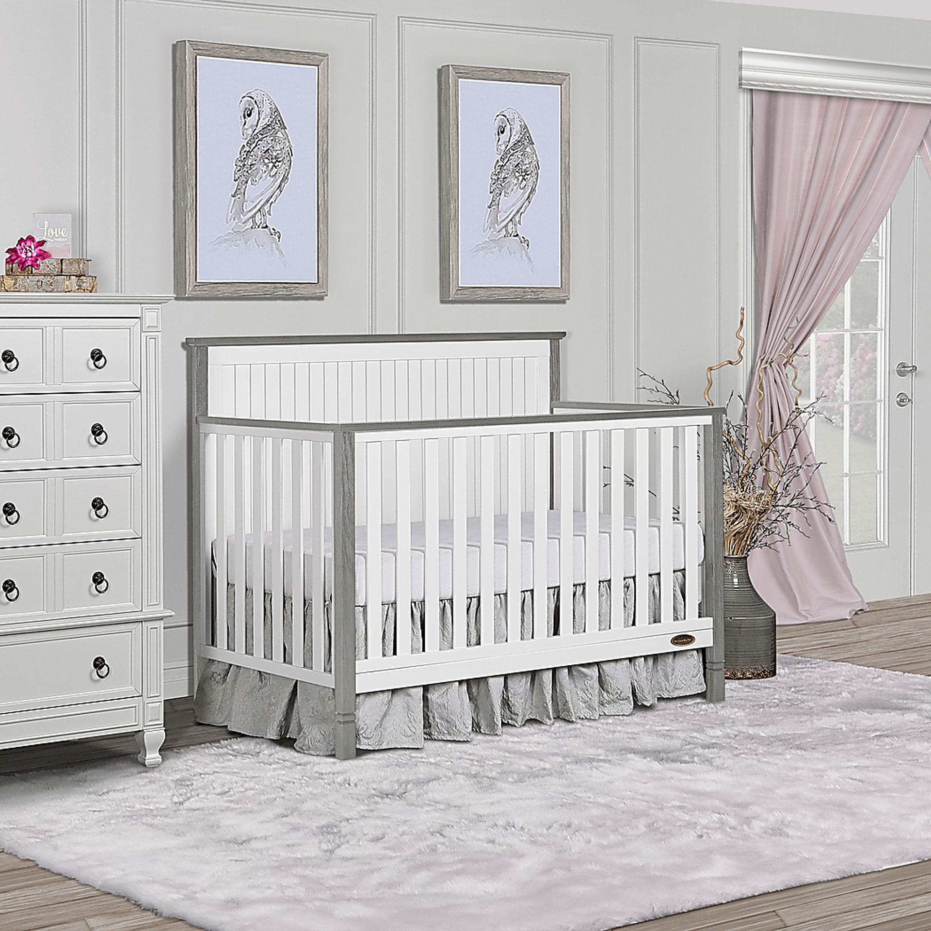 Rosamund White-Silver Convertible Crib - Image 8