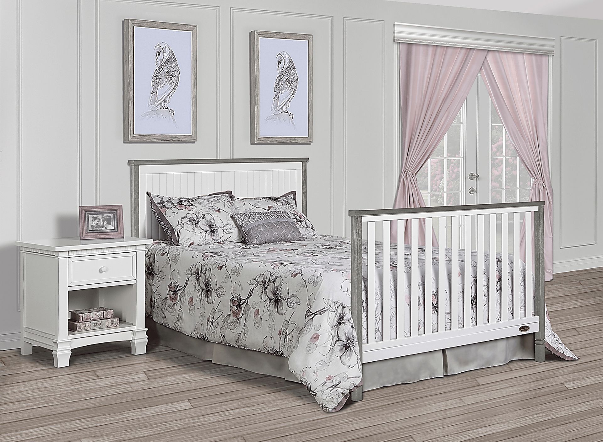 Rosamund White-Silver Convertible Crib - Image 11