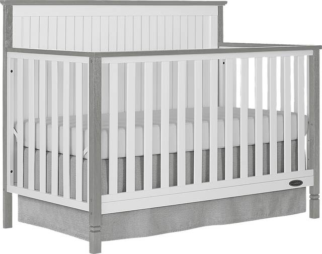 Rosamund White-Silver Convertible Crib - Thumbnail - Image 1