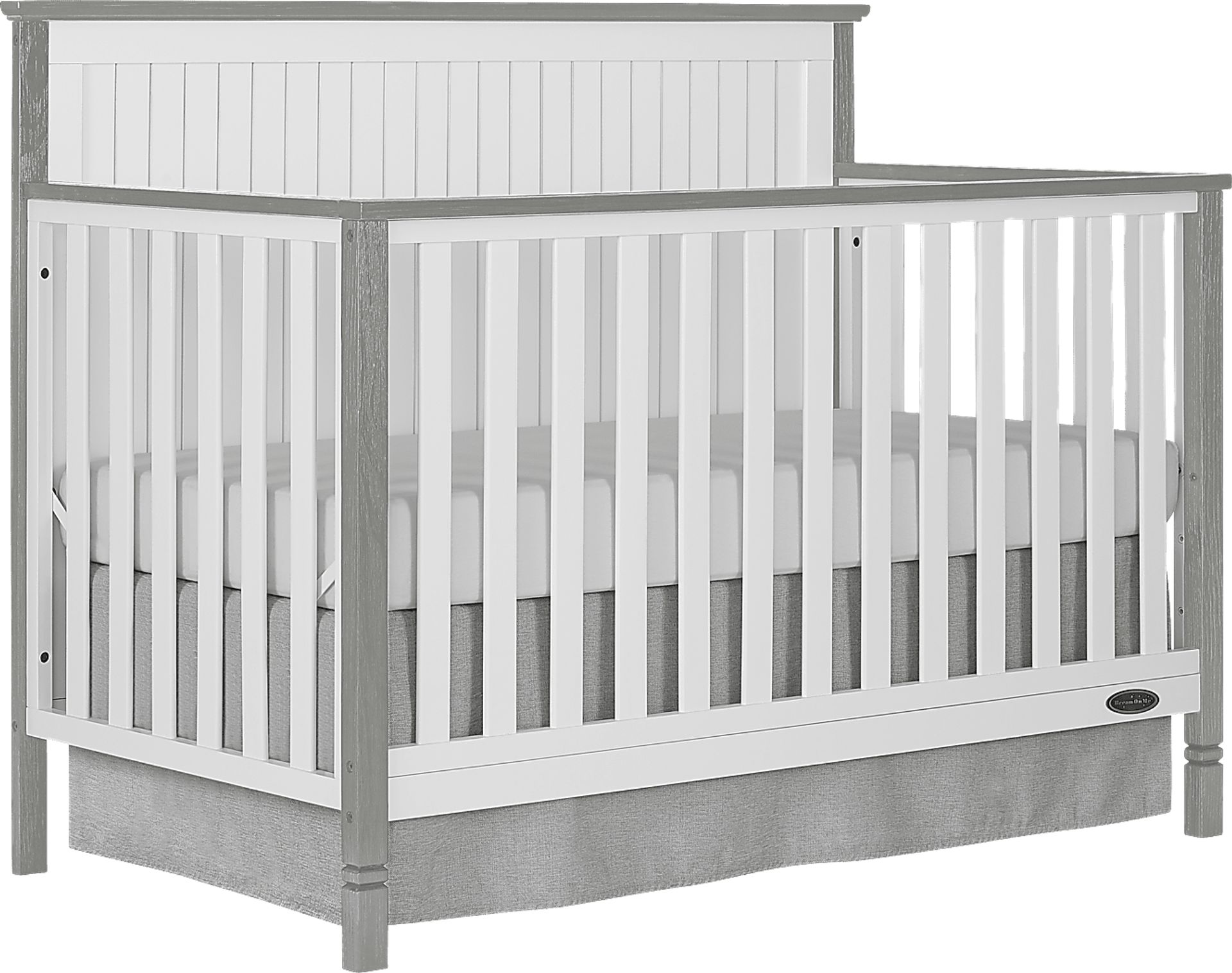 Rosamund White-Silver Convertible Crib - Image 1