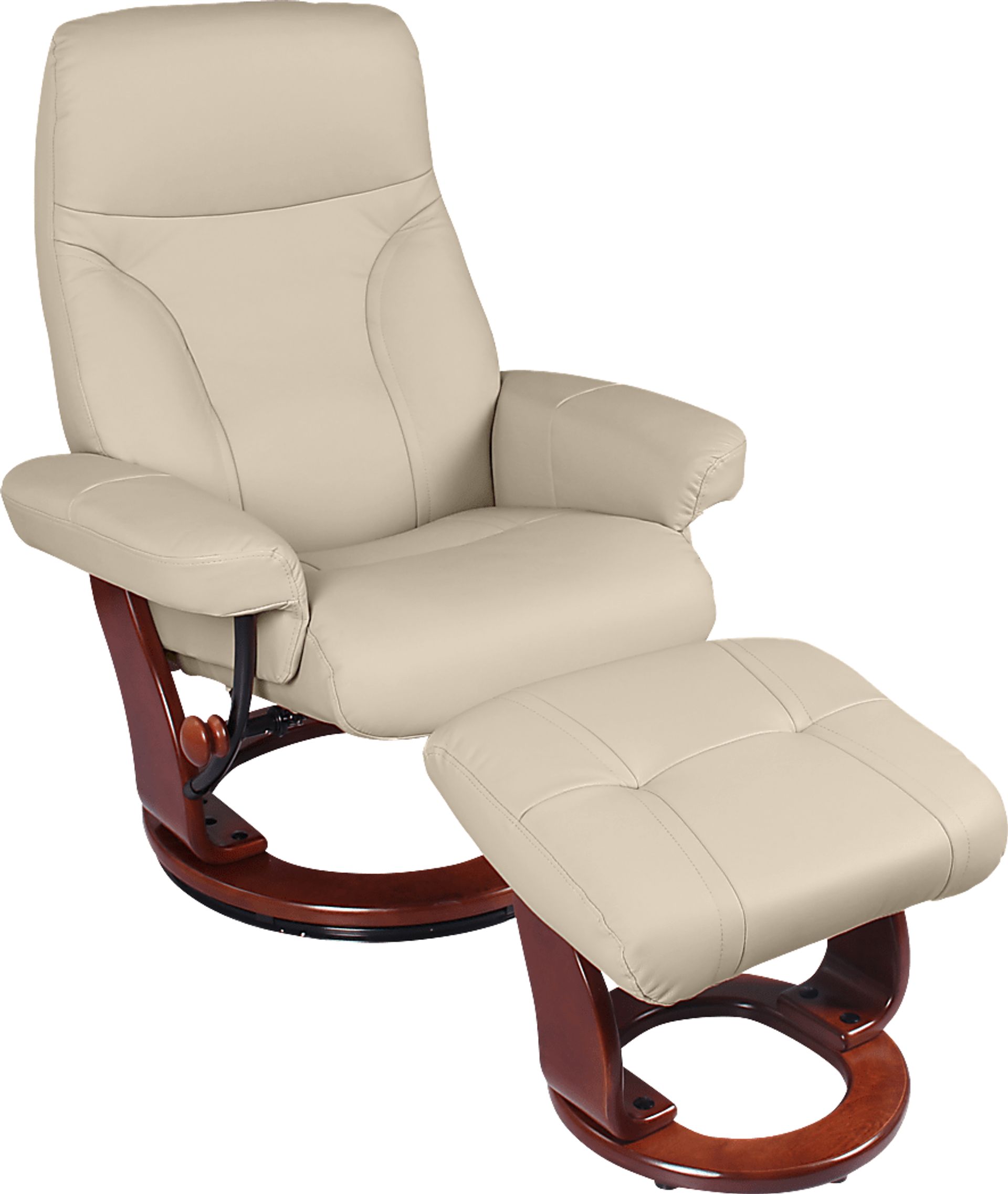 Rosaria Beige Recliner & Ottoman - Image 1