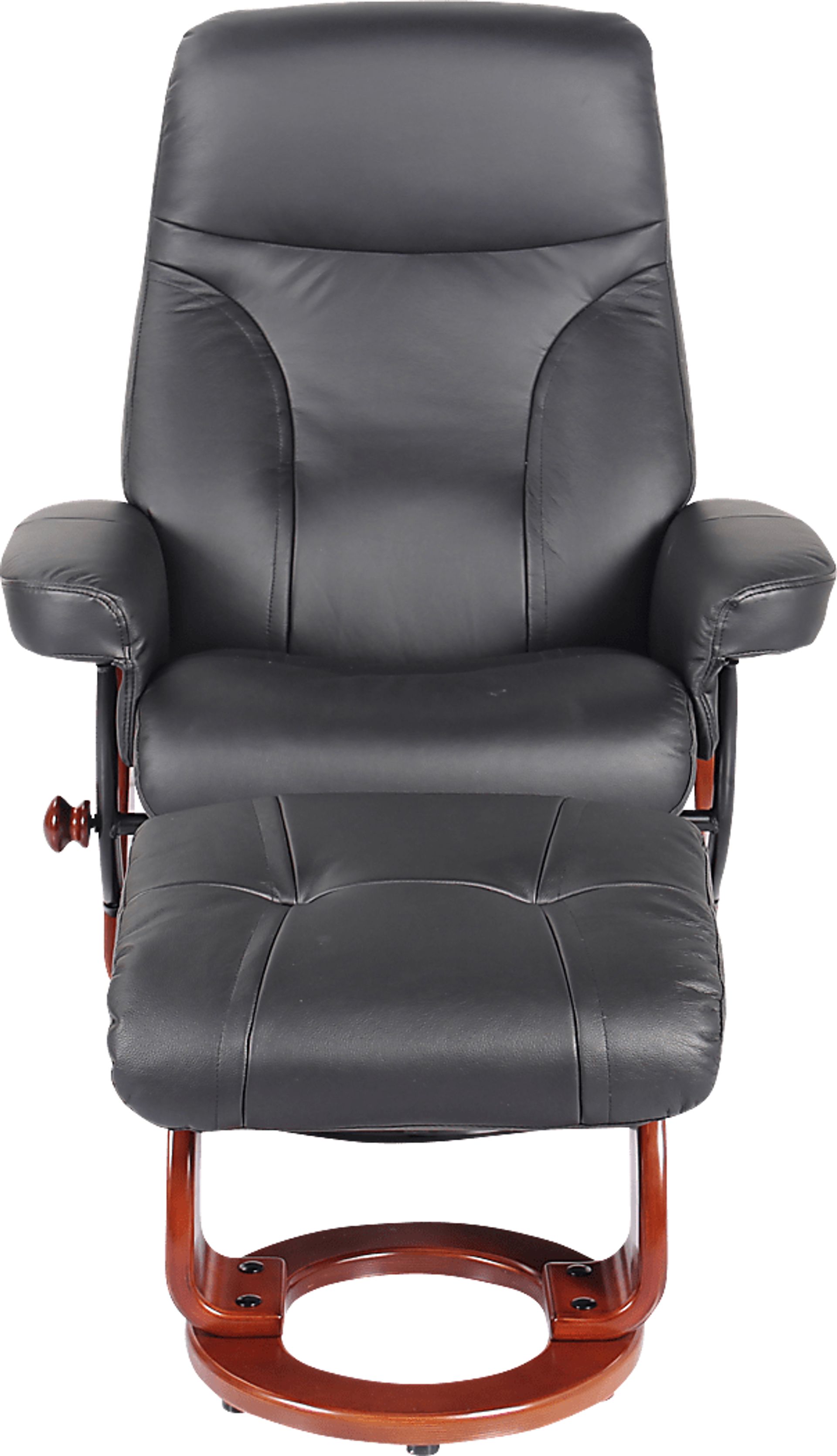 Rosaria Black Recliner & Ottoman - Image 2