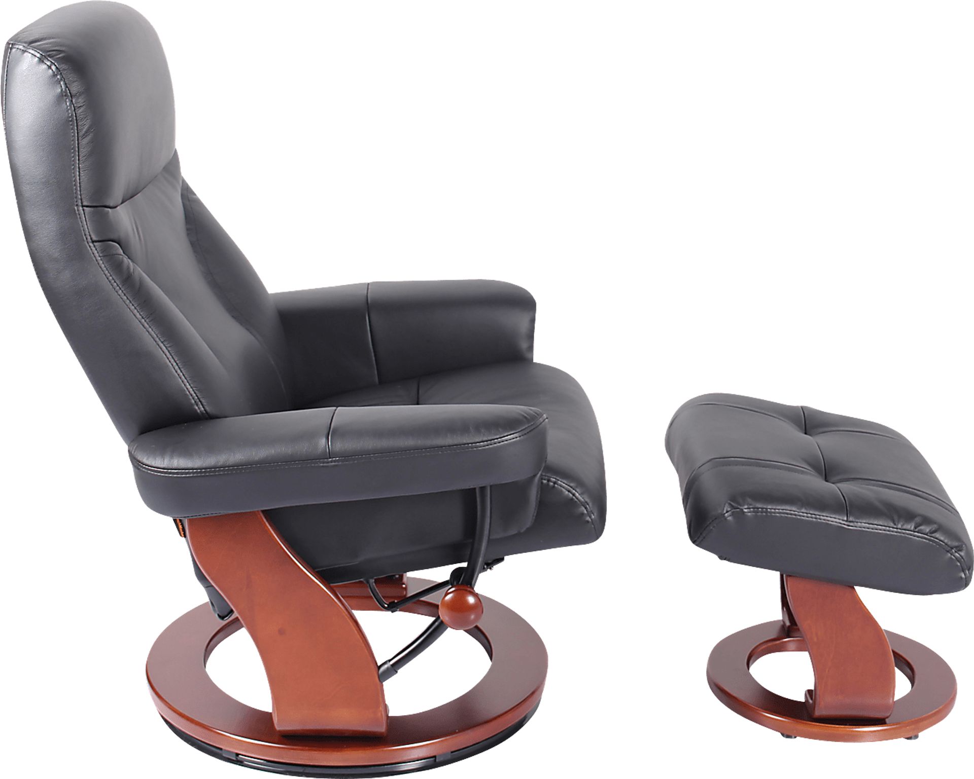 Rosaria Black Recliner & Ottoman - Image 3