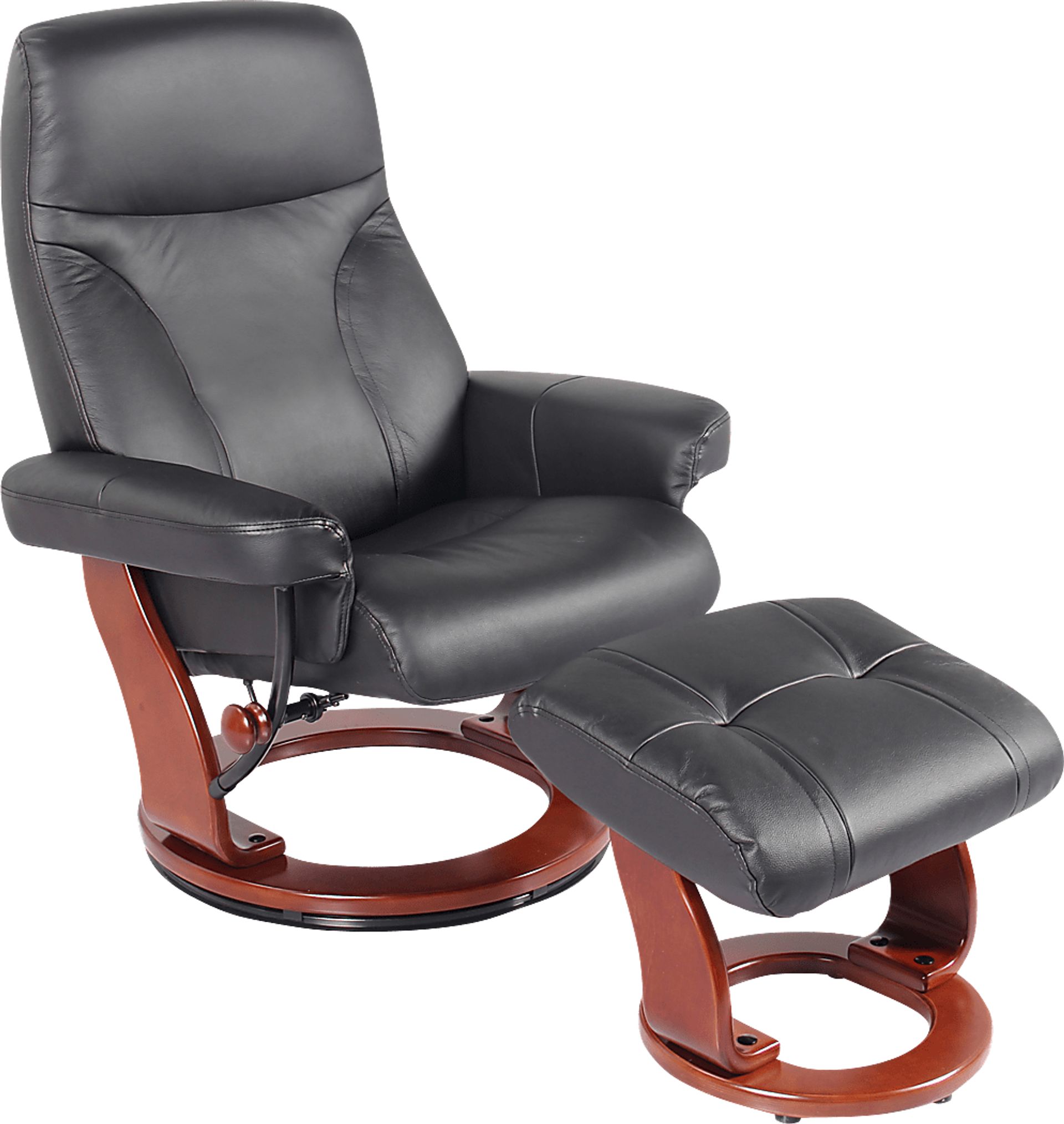 Rosaria Black Recliner & Ottoman - Image 1