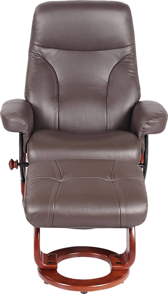Rosaria Brown Recliner & Ottoman - Thumbnail - Image 2