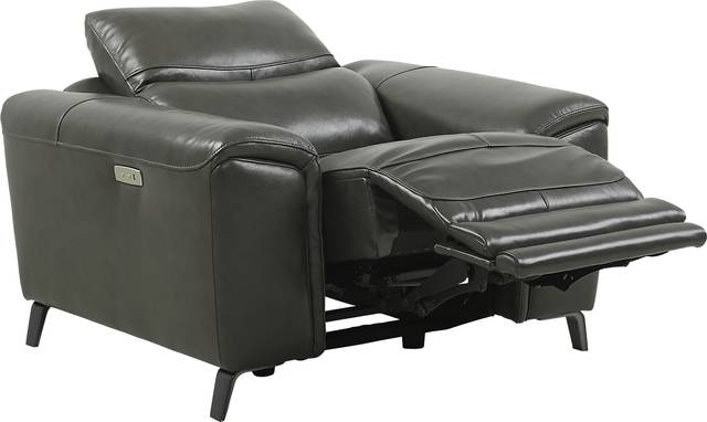Rosato Gray Leather 8 Pc Power Reclining Living Room - Thumbnail - Image 9