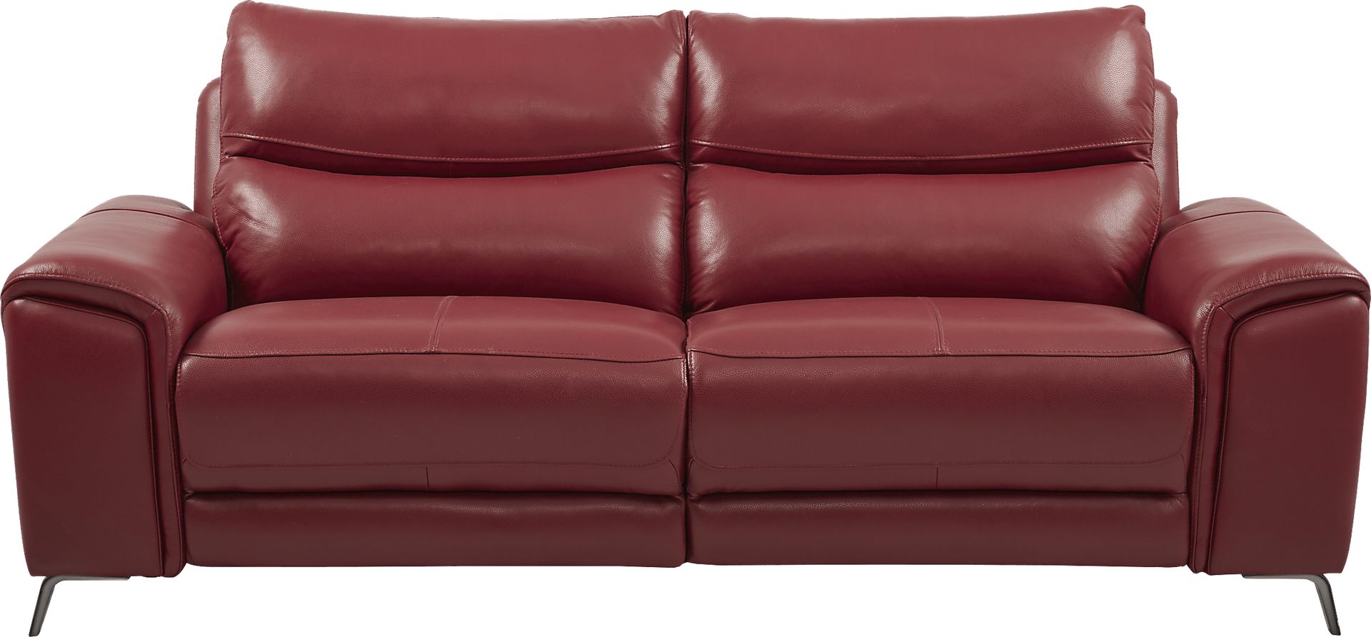 Rosato Red Leather Power Reclining Sofa - Image 1