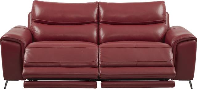 Rosato Red Leather Power Reclining Sofa - Thumbnail - Image 2