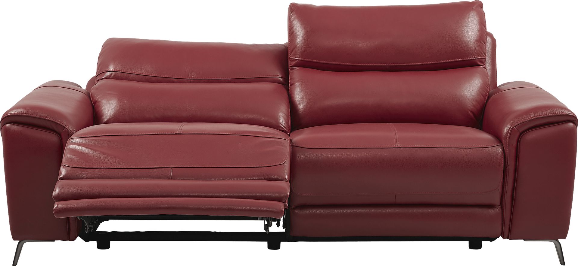 Rosato Red Leather Power Reclining Sofa - Image 3