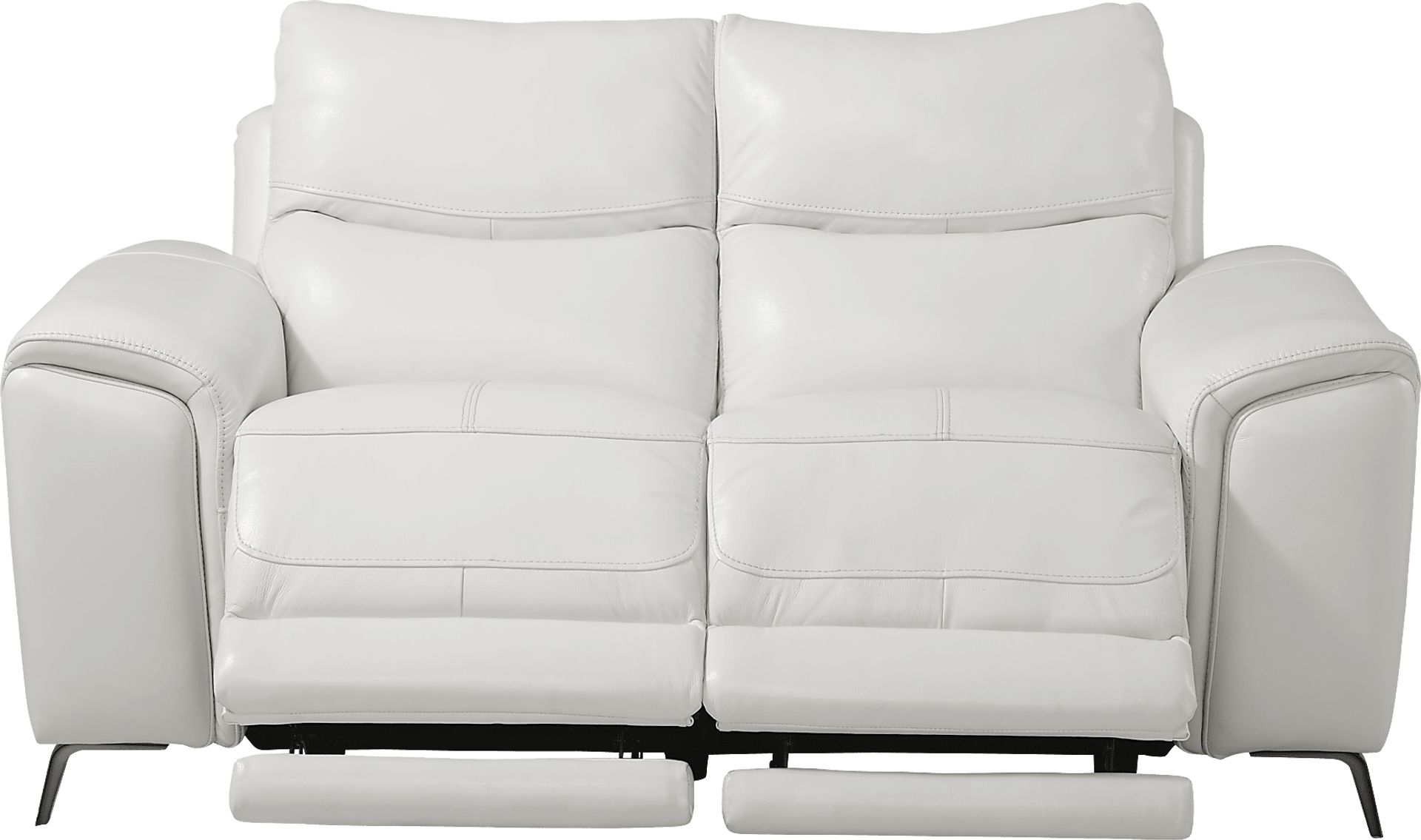 Rosato White Leather Power Reclining Loveseat - Image 2