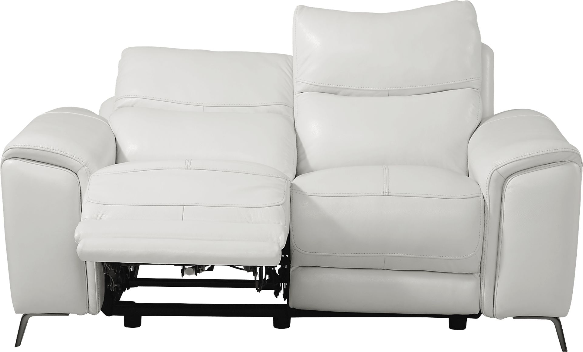 Rosato White Leather Power Reclining Loveseat - Image 3