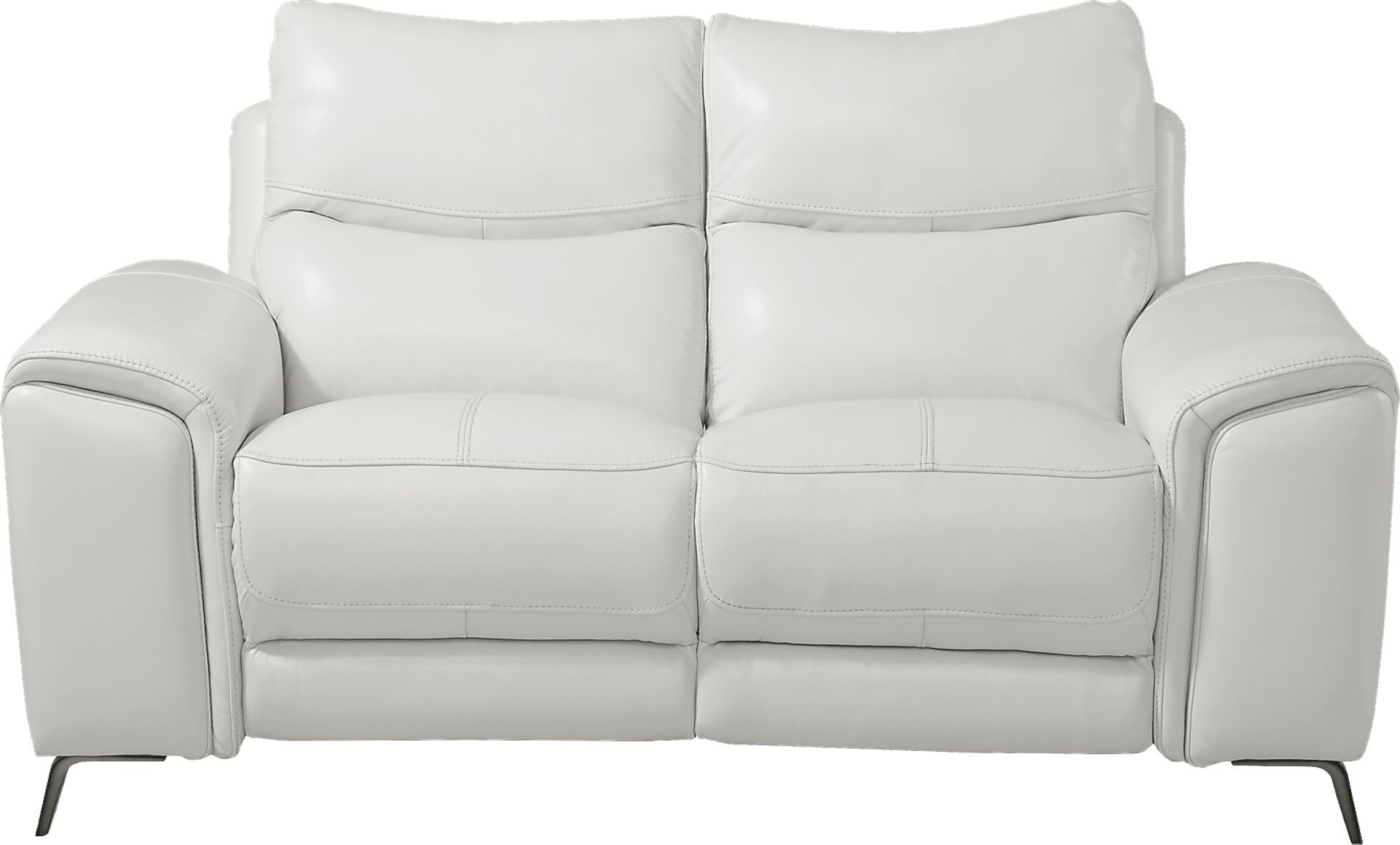 Rosato White Leather Power Reclining Loveseat - Image 1
