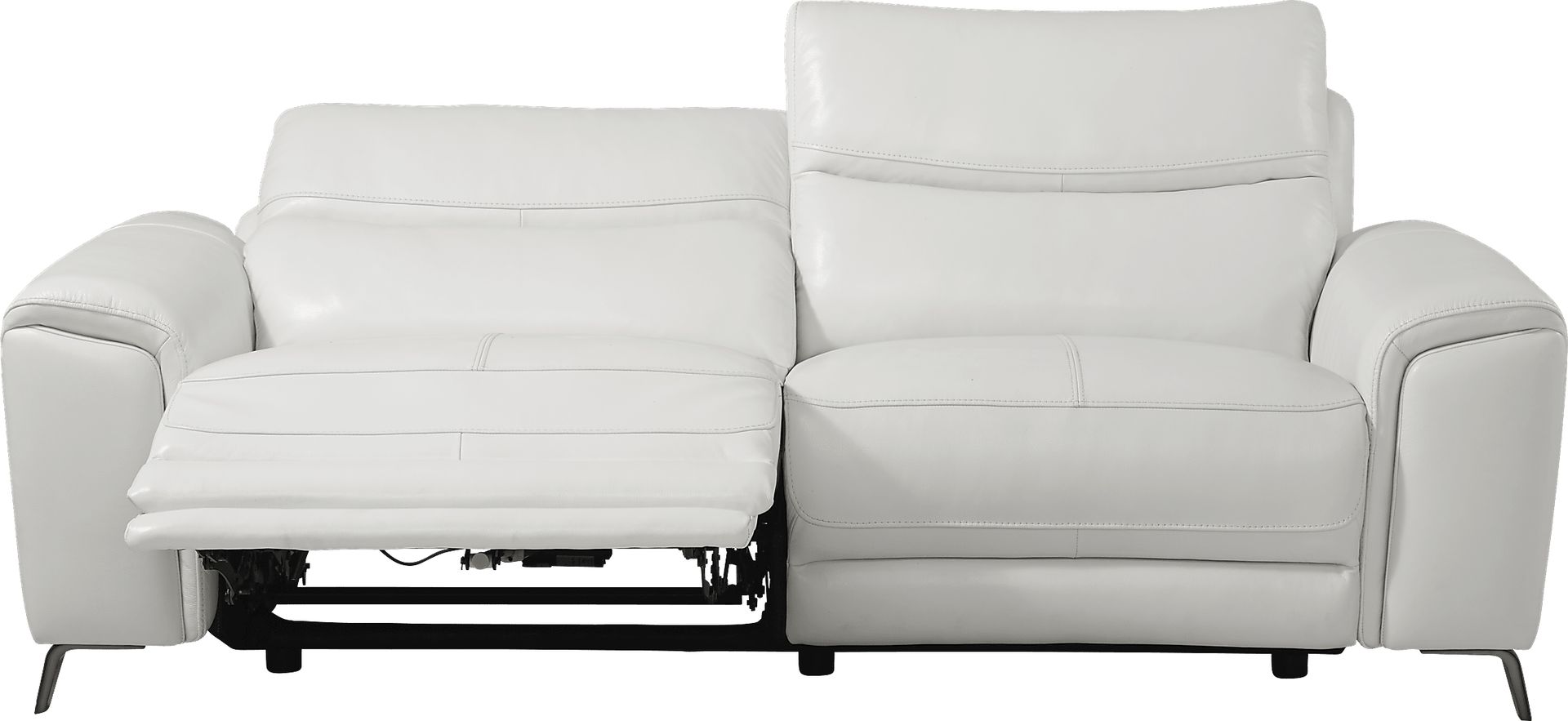 Rosato White Leather Power Reclining Sofa - Image 3