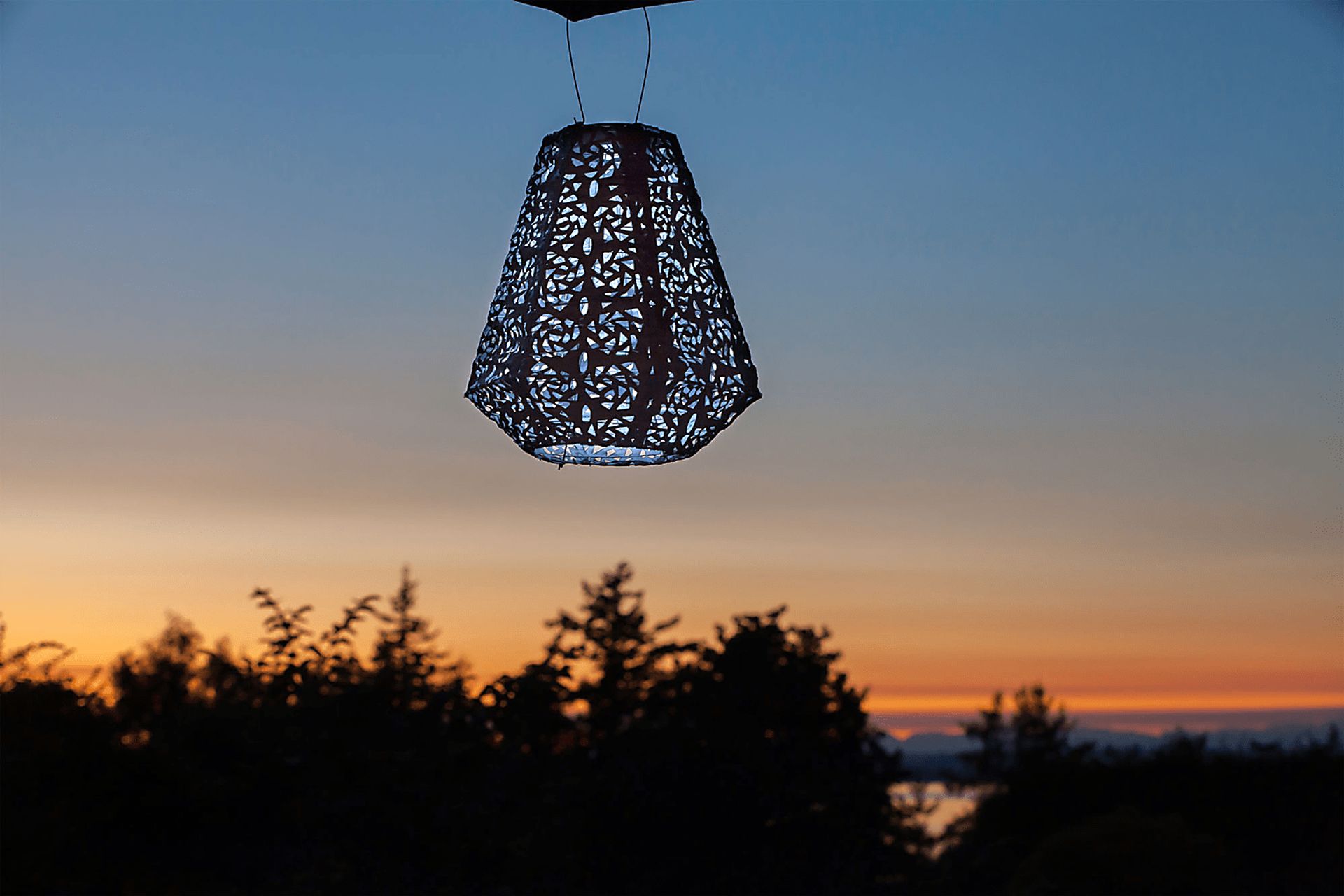Rose Lace Purple Outdoor Solar Lantern - Image 6