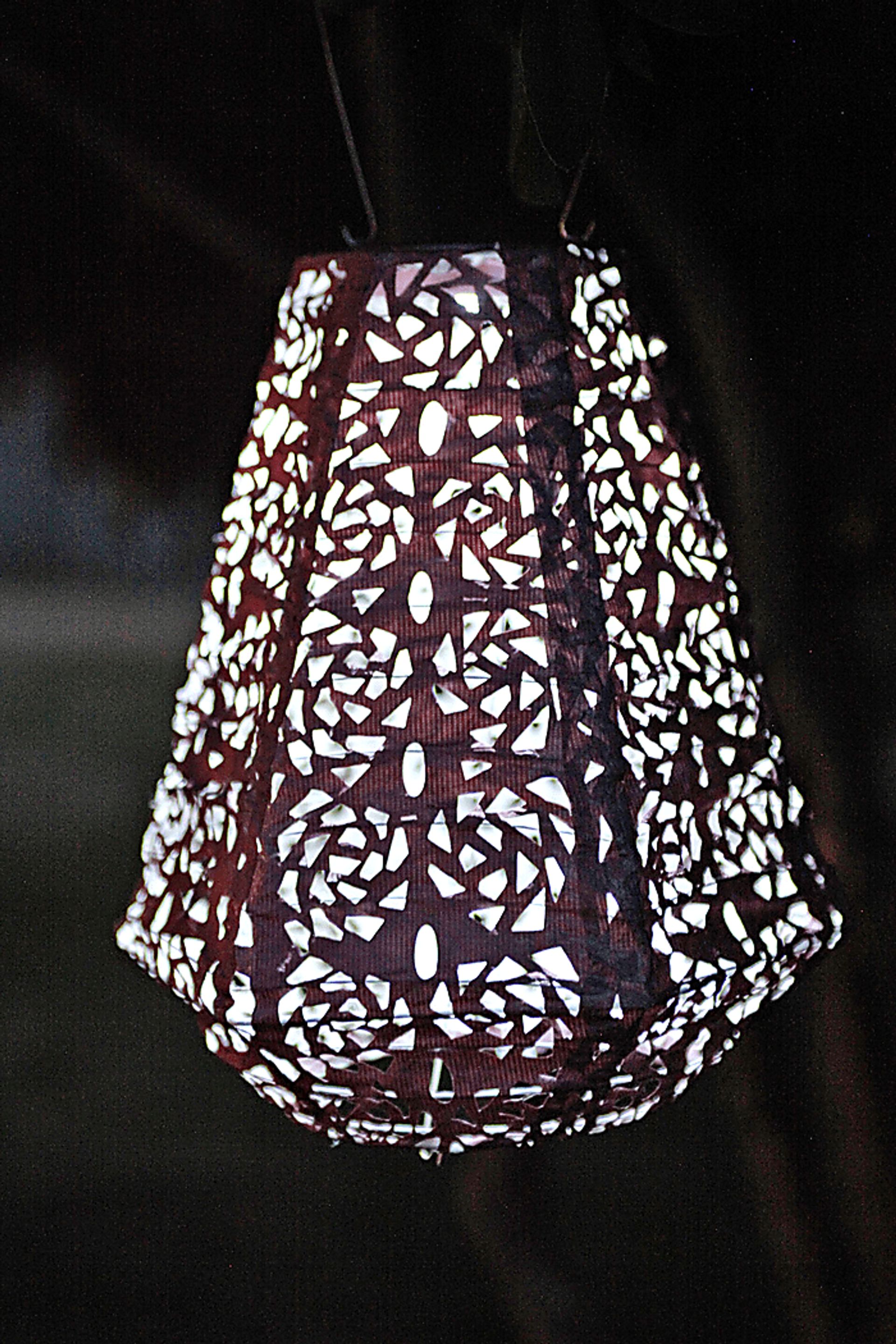 Rose Lace Purple Outdoor Solar Lantern - Image 7