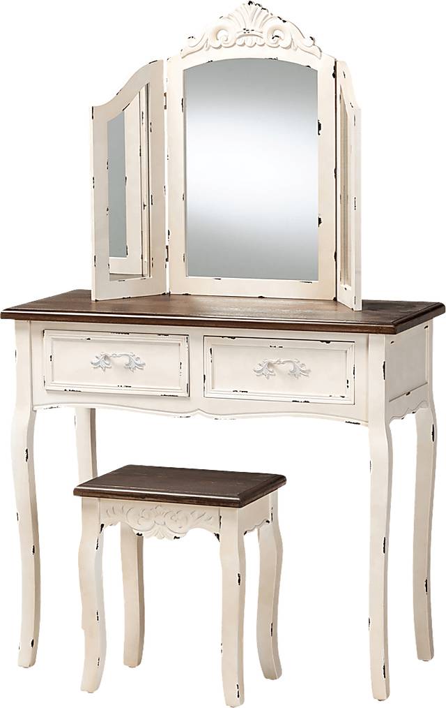 Rosedown White 2pc Vanity Set - Thumbnail - Image 1