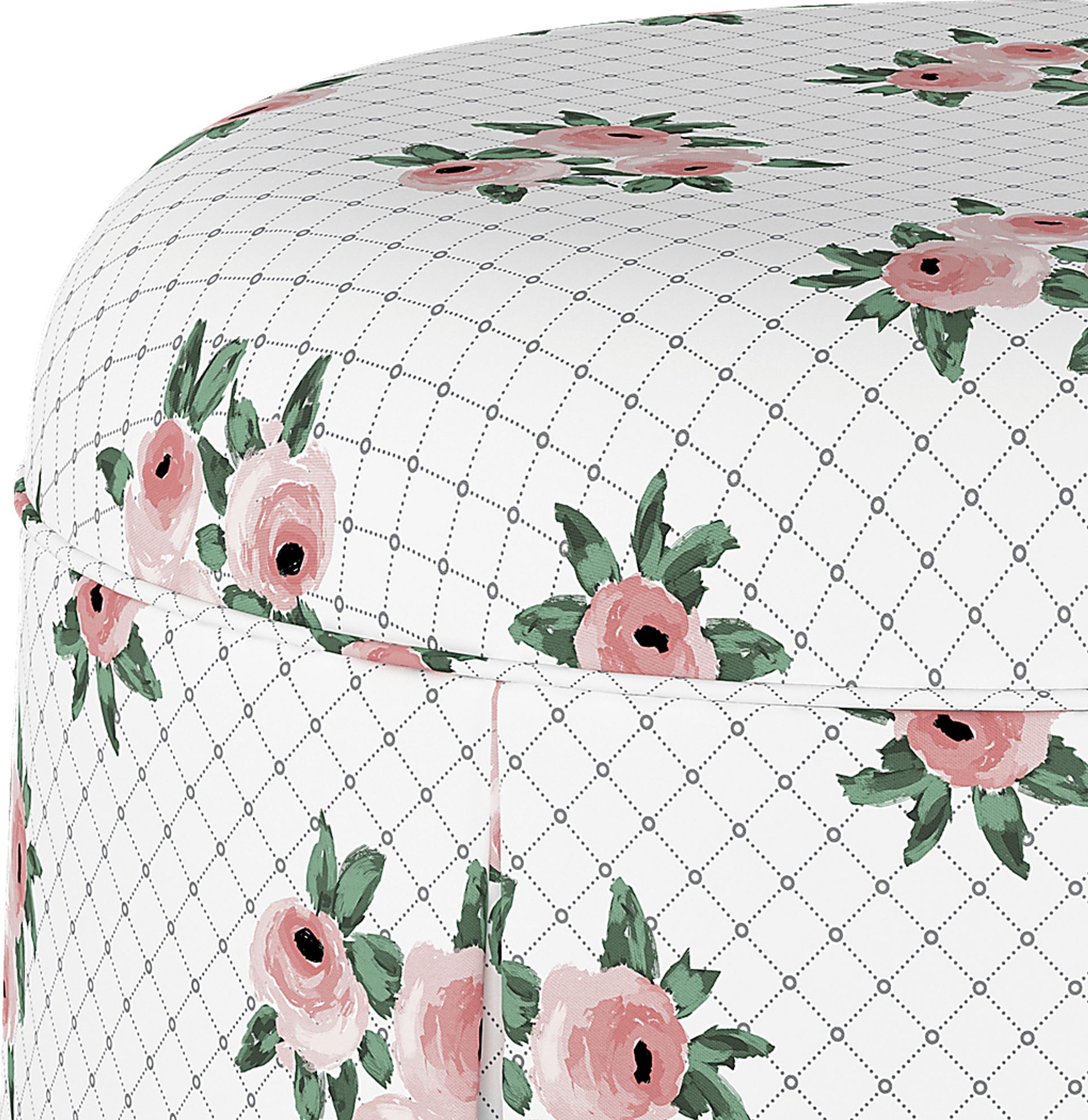 Rosel White Ottoman - Image 2