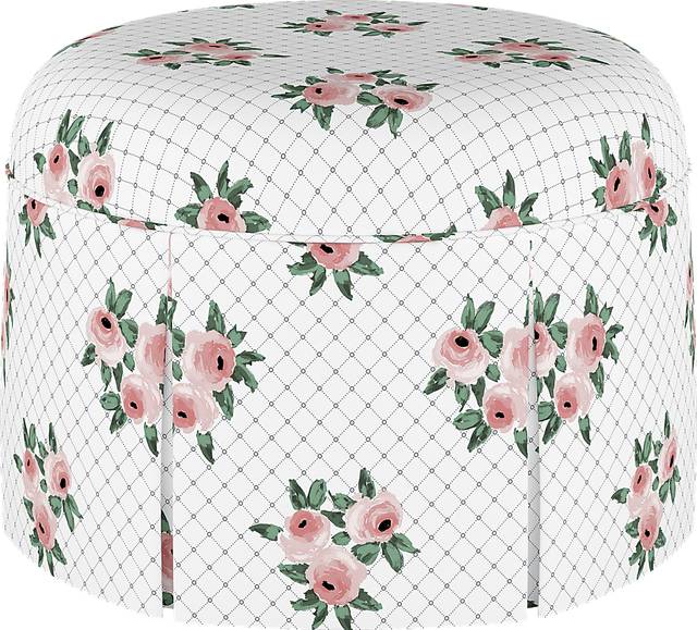 Rosel White Ottoman - Thumbnail - Image 1