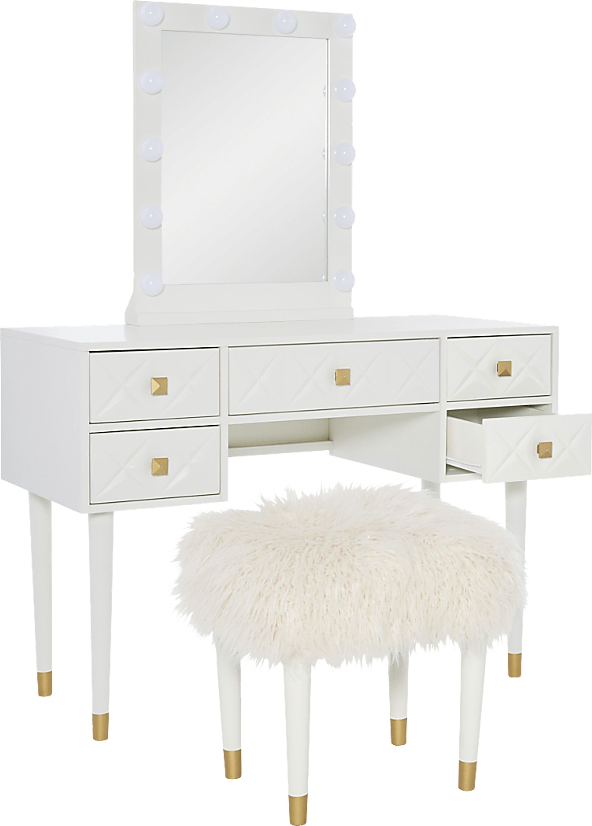 Roselem White Vanity Set - Image 12